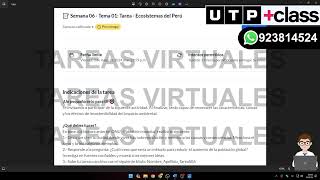 📝 Semana 06  Tema 01 Tarea  Ecosistemas del Perú  INDIVIDUO Y MEDIO AMBIENTE  2024 UTP [upl. by Atnima]