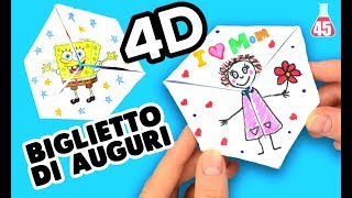 Biglietto di auguri in 4D ⭐ TUTORIAL Biglietto di auguri origami [upl. by Helbonnas]