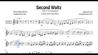 Second Waltz by Shostakovich Sheet Music for Trumpet and Flugelhorn [upl. by Letsyrk100]