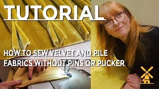 How To Sew Velvet And Pile Fabrics Without Pins Or Pucker [upl. by Akili]