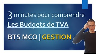 GESTION en BTS MCO  3 minutes pour comprendre les BUDGETS de TVA  Taxe sur la Valeur Ajoutée [upl. by Ahsel]