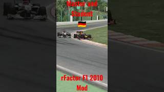 rFactor F1 2010 Mod  Vettel pass Schumacher in 130r [upl. by Anesuza895]