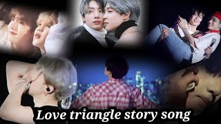 Vminkook Love 💜triangle story song 🌹 taekook jikook taekookhindiedits taekookhindimix [upl. by Aehcim]