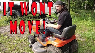 Husqvarna Mower Wont Move How to fix a mower that wont move or drive by putting the belt back on [upl. by Hwu]