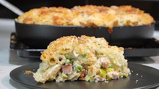 Blue Cheese Sauce Pasta Casserole with Ham Peas and Leeks [upl. by Ittocs]