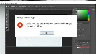 Could not use move tool because the target channel is hidden in Photoshop  Solved [upl. by Nnylyma]