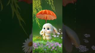 RAIN AND RABBIT cartoon childshub cute cuteanimals kidshub [upl. by Braunstein]