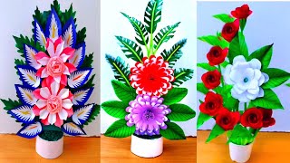 Beautiful paper flowers making ideas  flower making with paper [upl. by Barstow]