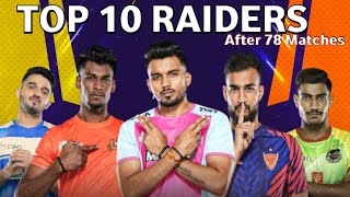 Pro Kabaddi Season 11 Top 10 Raiders After 78 Matches  PKL 11 Top 10 Raiders [upl. by Airlie]