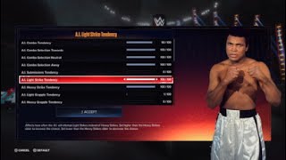 WWE 2K24  Muhammad Ali Updated Moveset  Realistic Base Superstar Settings [upl. by Devinna]