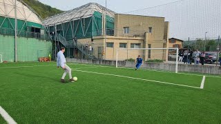 Inaugurato il campo di calcio a 7 il sindaco di Muggia tira il rigore [upl. by Ramey]