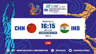 LIVE COURT 2  CHN VS IND  22ND ASIAN SRMENS VOLLEYBALL CHAMPIONSHIP [upl. by Yllim]