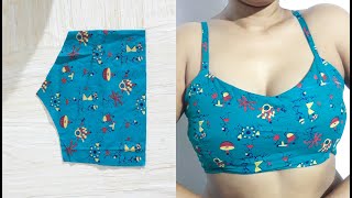 Very Easy Full Coverage Bra Cutting and Stitching  Size 32 34 36 38  Cotton Bra [upl. by Erbes757]