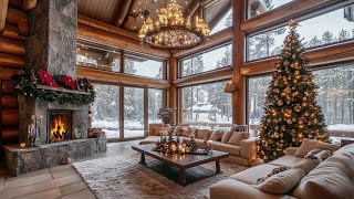 Fireplace Ambience And Snowy Christmas Day Cozy Cabin Sounds Helping You Drift Into Restful Sleep [upl. by Alegnasor]