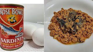 Sardines with Eggs  Breakfast Idea  Quick and Easy Recipe [upl. by Barimah489]