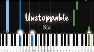 Sia  Unstoppable  Piano Tutorial [upl. by Larochelle151]