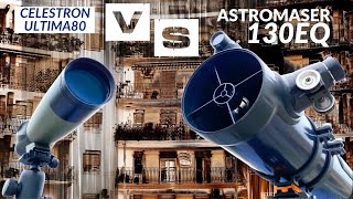 Celestron Astromaster 130eq Telescope Vs Celestron Ultima80 Spotting scope  Reflector Vs Refractor [upl. by Ayekram]