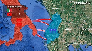 Italian invasion of Albania in 1 minute using Google Earth [upl. by Olly472]