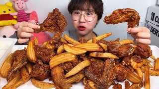 네네치킨 소이크런치윙봉 치킨 먹방 Mukbang [upl. by Akinaj]