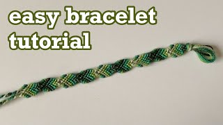 how to make easy bracelet  friendship bracelet tutorial easy  leaf bracelet pattern  chevron [upl. by Suiravaj]