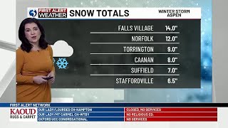 Snow totals from Winter Storm Aspen as of 715 am [upl. by Meehahs]