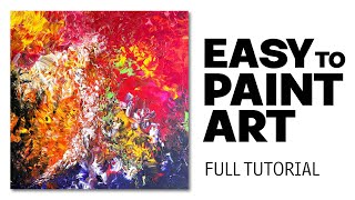 Paint abstract the EASY WAY  no brushes required [upl. by Eriam]