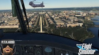 Washington DC Chinook Tour in VR  Microsoft Flight Simulator [upl. by Aguie]