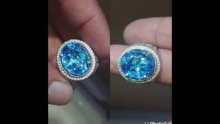 Natural Topaz Swiss HQ Blue electric 10 crt est Dim 16x13 Microsett 5500000 nego wa 087774452822 [upl. by Kubis106]