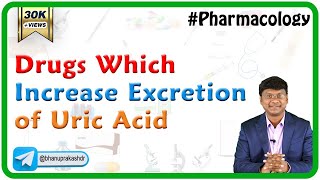 5 Drugs which increase excretion of uric acid  Chronic Gout  Neet PG  Fmge Pharmacology [upl. by Neenaej]