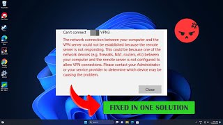 FIXED The network connection between your computer and the VPN server could not Established  easy [upl. by Waverley]