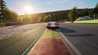 Porsche vs Ferrari Final Lap Overtake at SpaFrancorchamps [upl. by Dawaj]