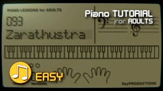 Also Sprach Zarathustra  Intro Easy Version  Piano Tutorial [upl. by Alcine]