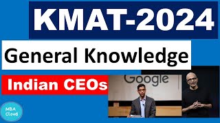 KMAT 2024 General Knowledge Indian CEOs [upl. by Elehcir373]