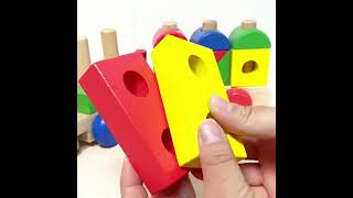 Little B House Wooden Train Stacking Toy Montessori Toys Fine Motor Skills Toy Learning ToysBKM29 [upl. by Ater717]