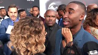 Kat Graham Flirts with Demetrius Shipp Jr At All Eyez on Me Premiere [upl. by Tildy]