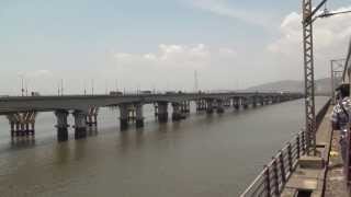 18Km Long Thane Creek Bridge Onboard Mumbai Suburban Local Train [upl. by Dunc]