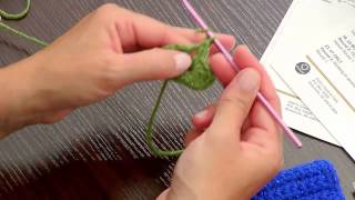 Making a Crochet Flower with Red Heart [upl. by Delmore]