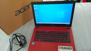 Unboxing Laptop ACER aspire 3 A31432c09w SLim oxs Red 14 in full hd intel n4000 ram 4gb ssd 128gb [upl. by Akenot]