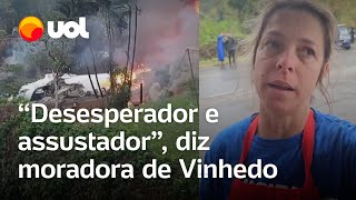 Avião cai em Vinhedo SP Desesperador e assustador diz testemunha da queda [upl. by Yendor293]