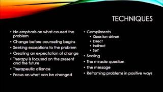 Theories of Counseling  SolutionFocused Brief Therapy [upl. by Nunes]