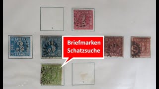 Briefmarken wertvoll Briefmarken Schatzsuche in Sammlung Altdeutschland und Deutsches Reich [upl. by Hannavas176]