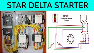 star delta starter  star delta starter control circuit  star delta starter working circuit hindi [upl. by Eedissac]