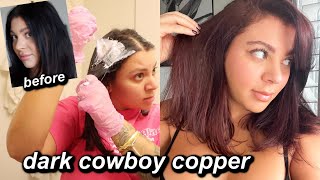 HOW TO DARK BROWN BRUNETTE TO COWBOY COPPER HAIR COLOR AT HOME WITH NO DAMAGE  PRO TUTORIAL [upl. by Ennaus]