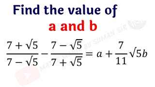 👉 Find The Value of a and b  Surds  Simplification mathsbysumansir [upl. by Peti]