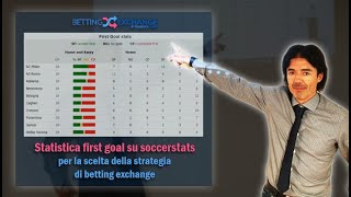 Statistica first goal su soccerstats per la scelta della strategia di betting exchange [upl. by Yenaled50]