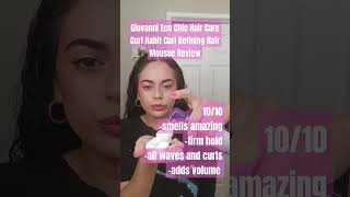 Giovanni Eco Chic Hair Care Curl Habit Curl Defining Hair Mousse Review [upl. by Caprice]