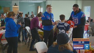 Boise State football players serve Thanksgiving meals [upl. by Atnuahs]