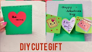 DIY CUTE GIFTEASY PRESENT IDEAHOW TO MAKE VALENTINES DAY GIFT CARD [upl. by Asetal77]