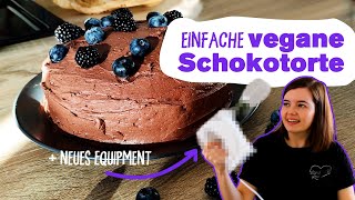 Vegane Schokotorte  einfach vegan und schnell  Schokokuchen mit Frosting  Kathrinovich [upl. by Godding438]