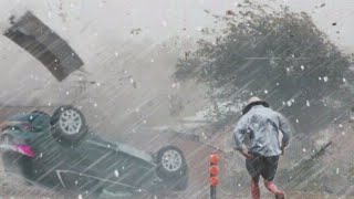 Japan Incredibly strong storm with hail hits Tokyo [upl. by Ahsenauq]